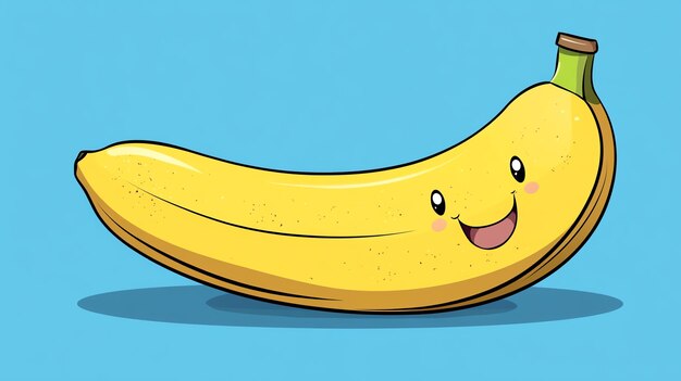 A happy cartoon banana with a big smile