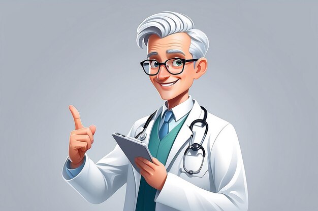 Happy cartoon character of doctor vector illustration white background Made by AIArtificial intelligence