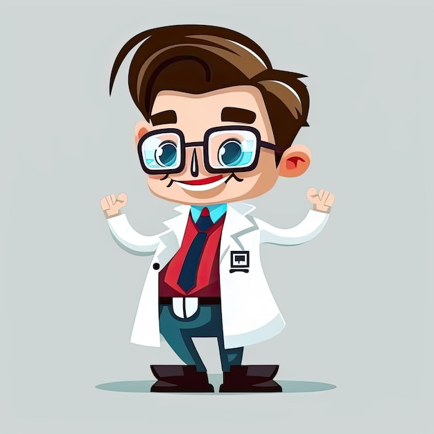 Happy cartoon character of doctor vector illustration white background Made by AIArtificial intelligence