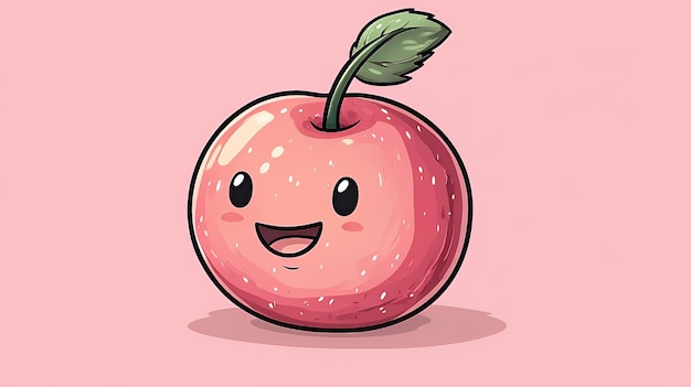 Happy Cartoon Cherry with a Smile