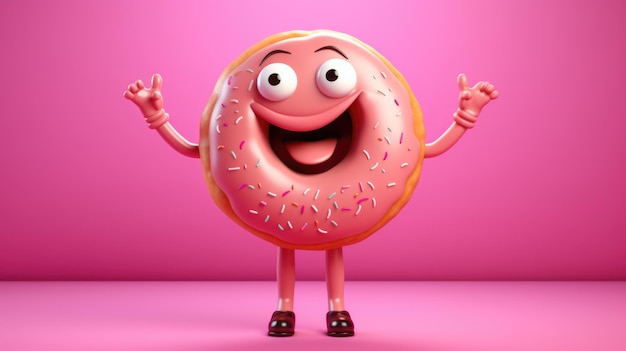 happy cartoon donut character