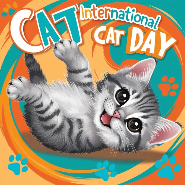 Happy cat day banner