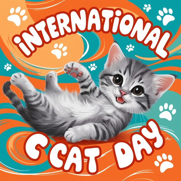 Happy cat day banner