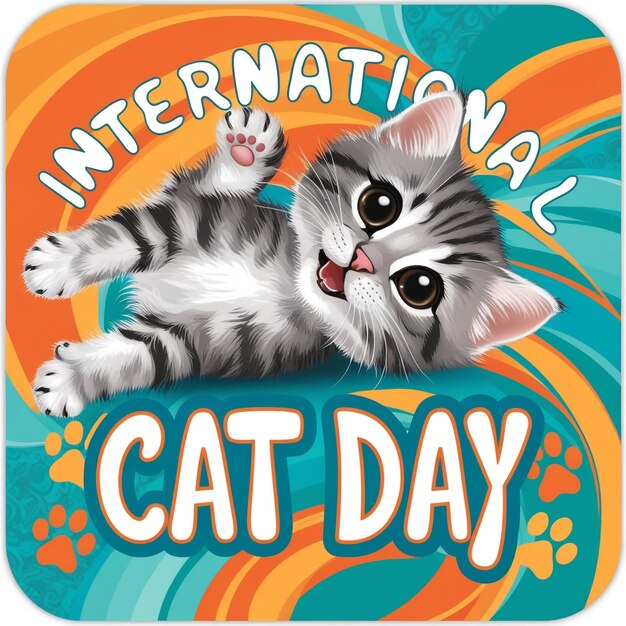 Happy cat day banner