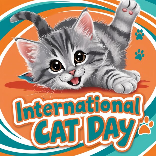 Happy cat day banner