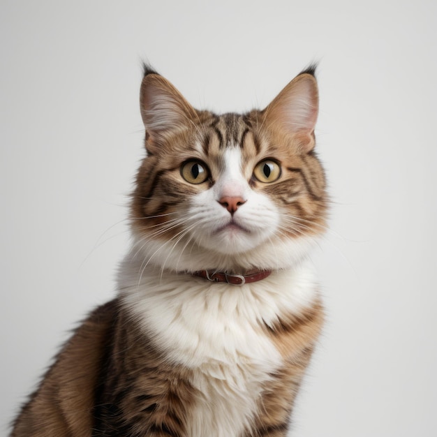 happy cat on white background