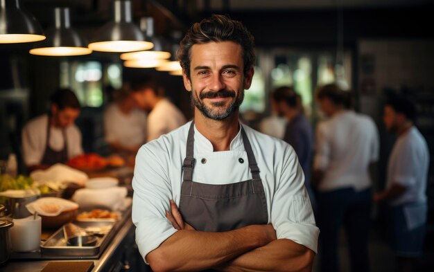 Happy Chef in Kitchen