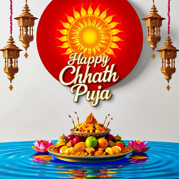 Photo happy chhath puja festival social media post banner