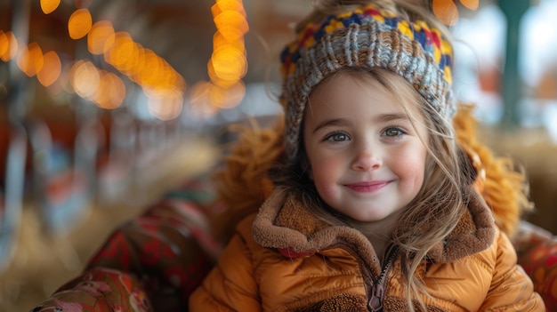 Happy Child on Hayride at Fall Festival Joyful and Playful Mood on Sunny Day Canon EOS R5 35mm f18 Photography