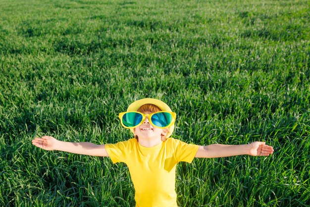 Happy child in spring outdoor