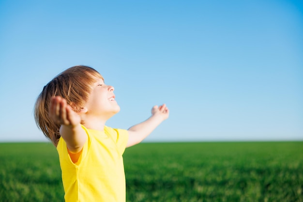 Happy child in spring outdoor