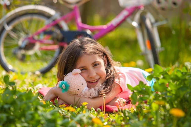 Happy childhood for a cute little girl