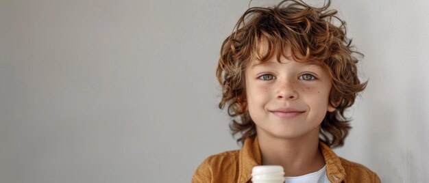 Happy Childhood Enjoying Healthy Drinks and Snacks