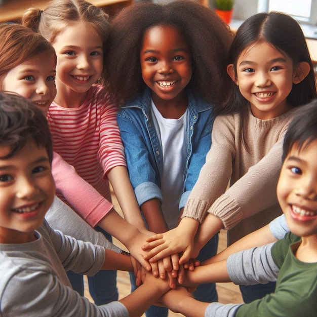 Photo happy children in the classroom