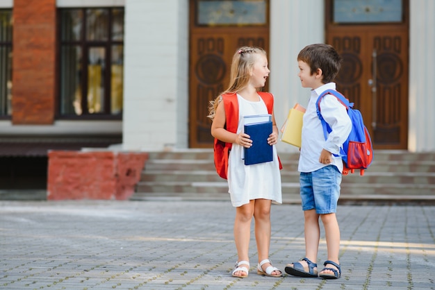 Happy children going back to school