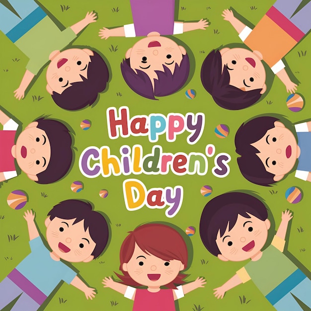 Happy Childrens Day Hand Draw Illustration