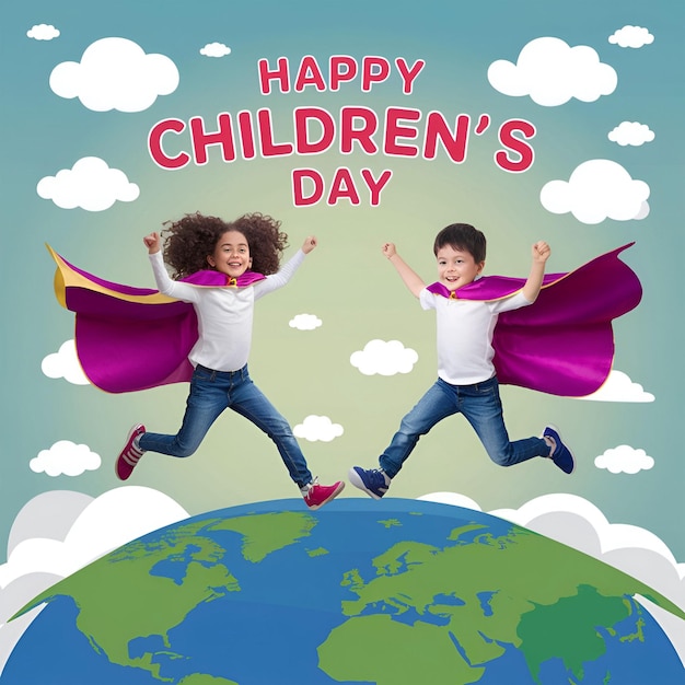 Happy Childrens Day Hand Draw Illustration