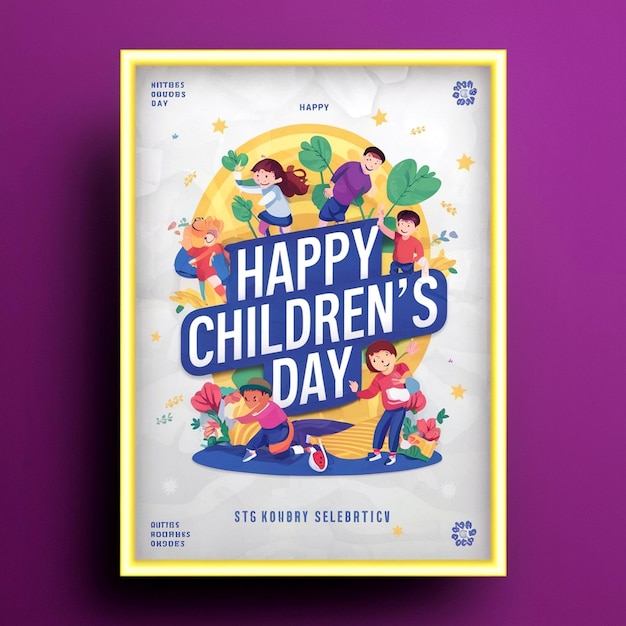 Photo happy childrens day poster