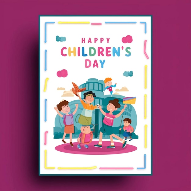 Photo happy childrens day poster