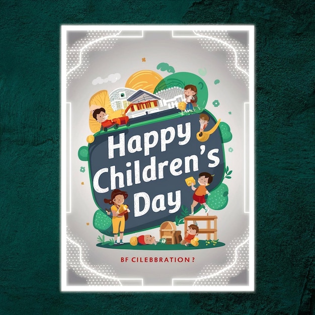 Photo happy childrens day poster