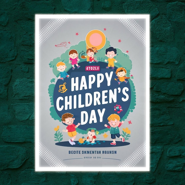 Photo happy childrens day poster