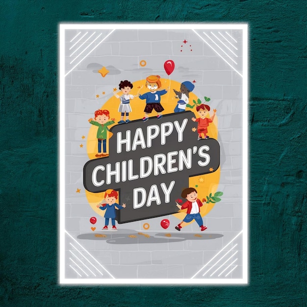 Photo happy childrens day poster