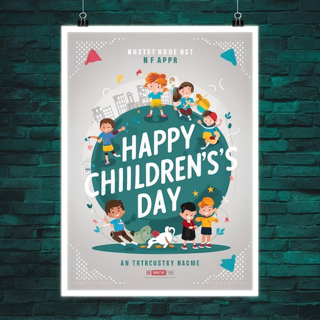 Photo happy childrens day poster