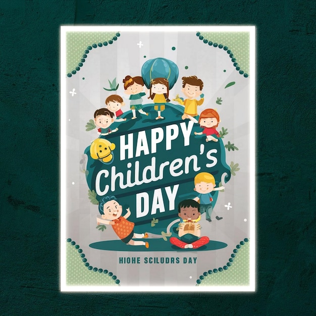 Photo happy childrens day poster