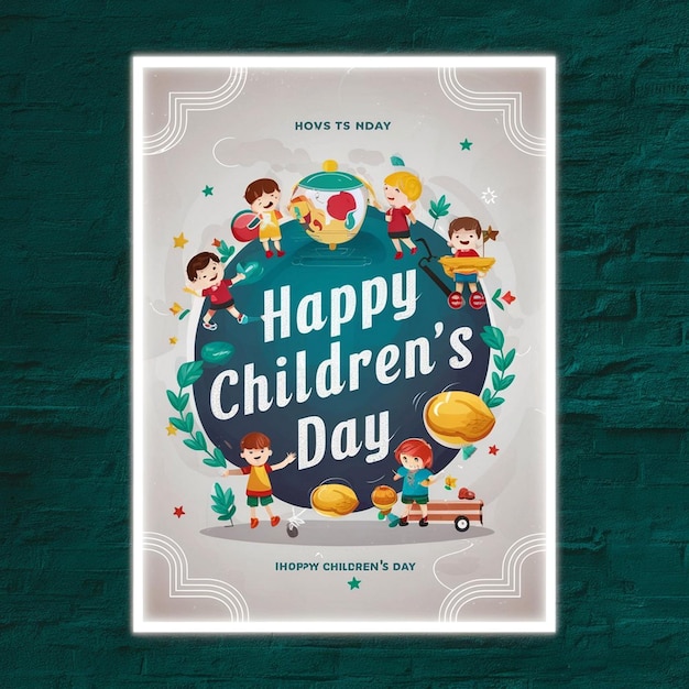 Photo happy childrens day poster