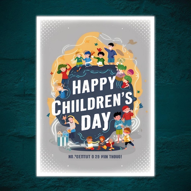 Photo happy childrens day poster