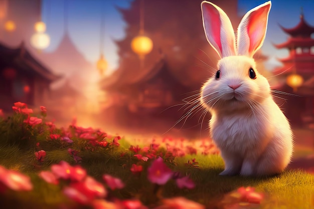 Happy chinese new year 2023 year of the rabbit background