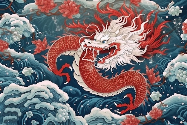 Happy chinese new year the dragon zodiac Generative AI