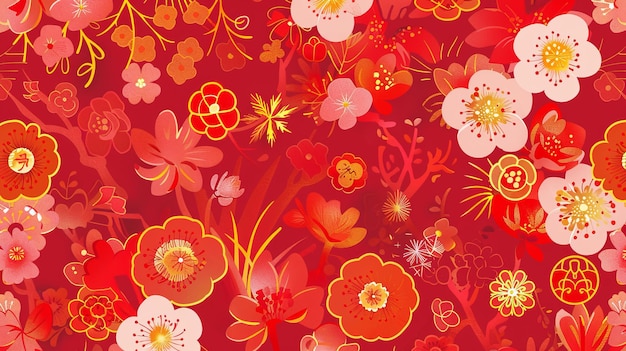 Happy Chinese New Year seamless vector pattern