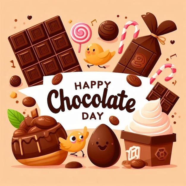 Happy Chocolate Day Design Genarative AI