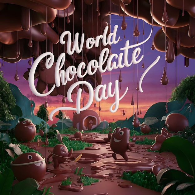 Happy Chocolate Day Vector Illustration Sweet and Festive Digital Graphics for All Occasions