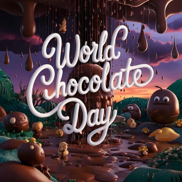 Happy Chocolate Day Vector Illustration Sweet and Festive Digital Graphics for All Occasions