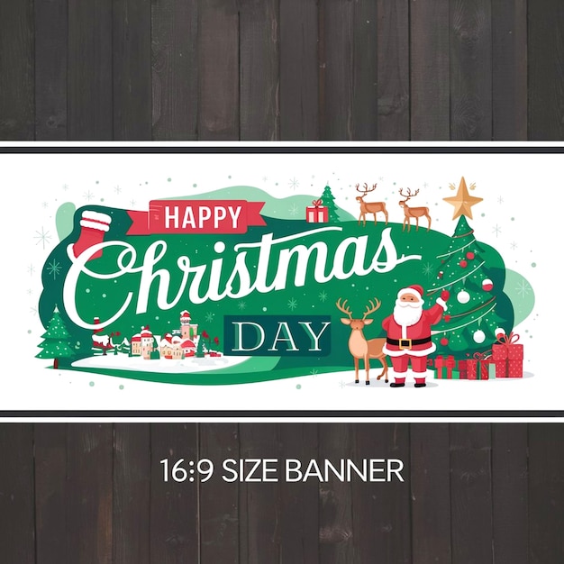 Photo happy christmas day banner design