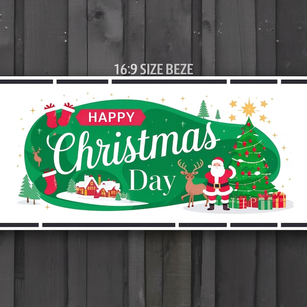 Photo happy christmas day banner design