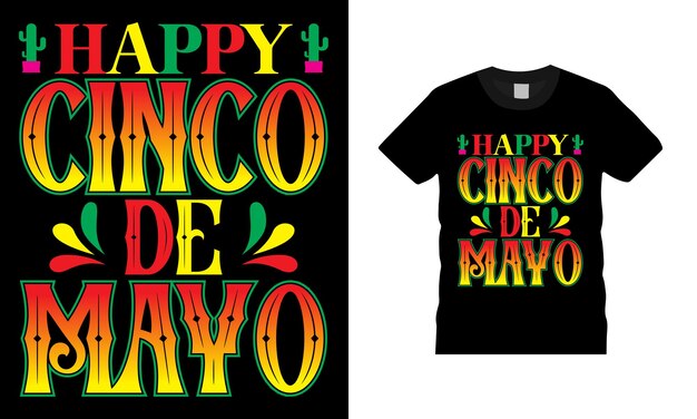 Photo happy cinco de mayo cinco de mayo festival t shirt design template