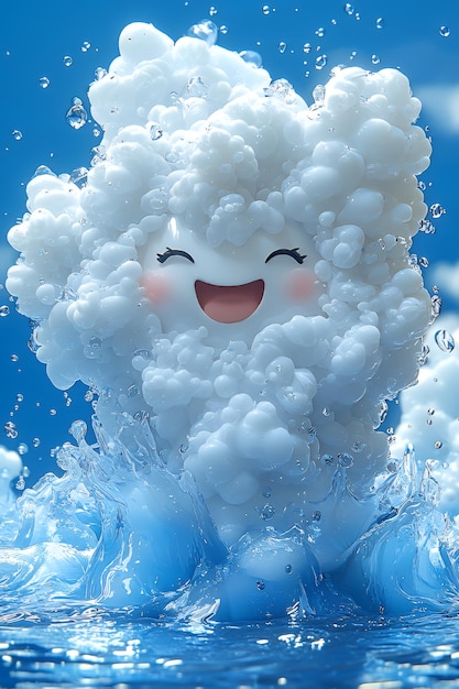 Happy Cloud Splashing in Water