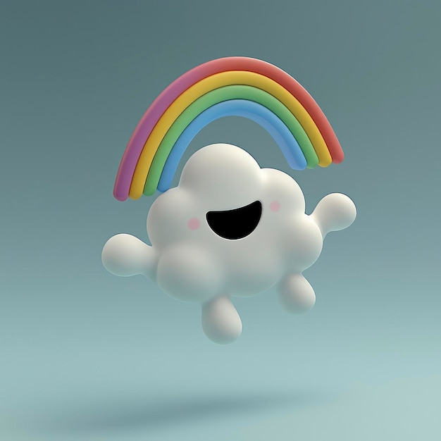 Happy Cloud with Rainbow