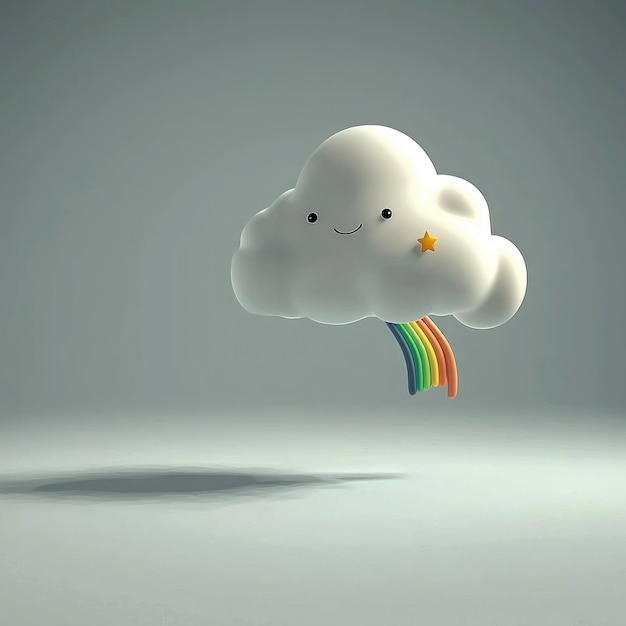 Happy Cloud with Rainbow