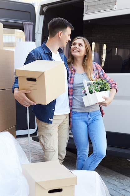 Happy Couple Moving