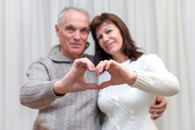 Happy couple seniors celebrate Valentine's Day.