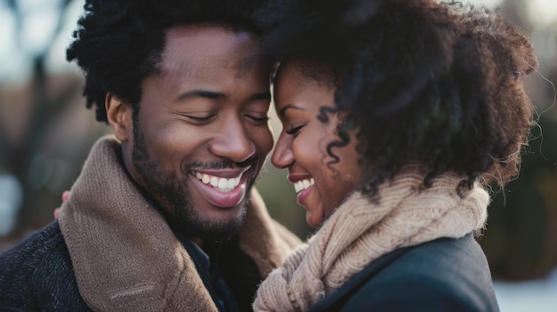 Photo a happy couple sharing a tender moment after getting engaged lost in each others embrace