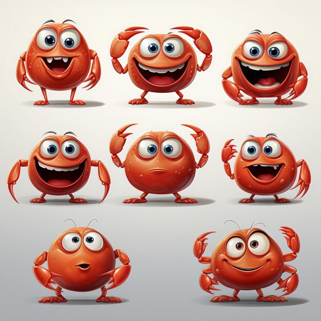 Photo happy crab cartoon professional design