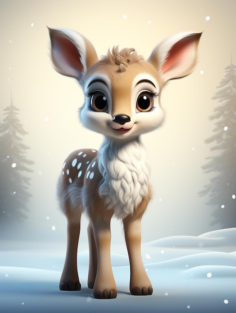 happy cute funny perfect beautiful playful joyful adorable pretty animated reindeer fawn stag nature animated wildlife zoo animals antlers cornucopias