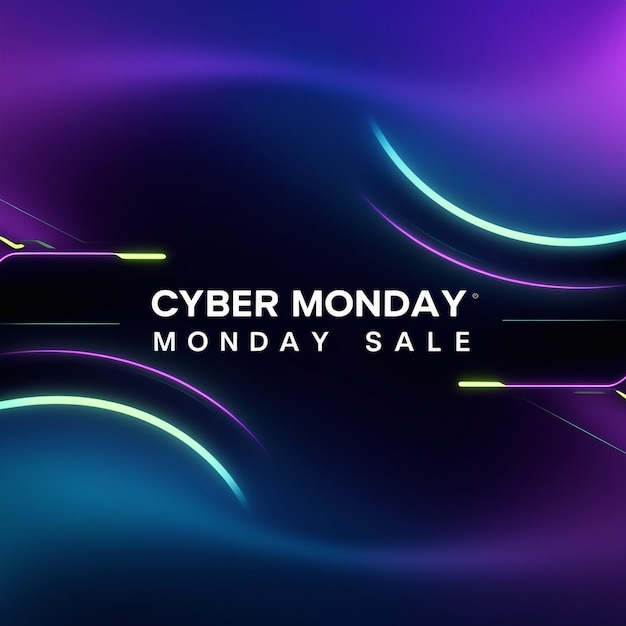 Photo happy cyber monday realistic technology background