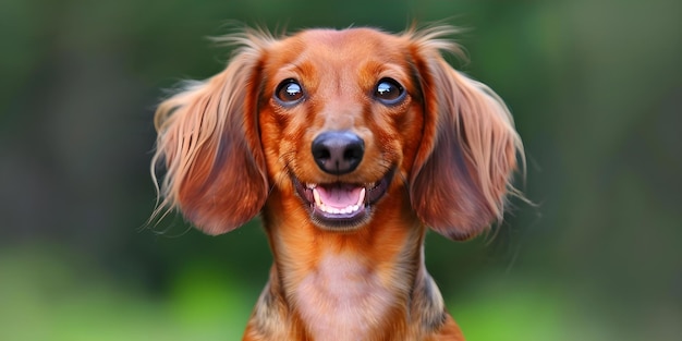 Happy dachshund dog with shiny coat and cute smile in digital art Concept Animal Art Dachshund Portrait Digital Illustration Pet Happiness Cute Expression