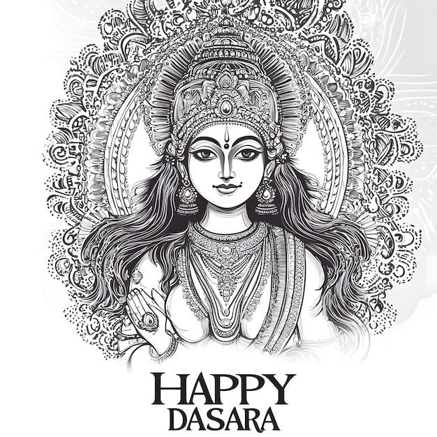 Happy Dasara Elegant and Modern Durga Maa Poster for Dasara